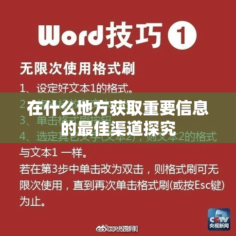 在什么地方获取重要信息的最佳渠道探究