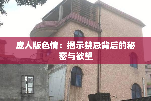 成人版色情：揭示禁忌背后的秘密与欲望