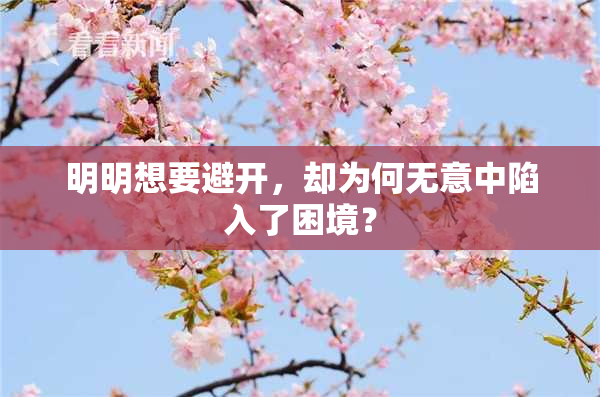 明明想要避开，却为何无意中陷入了困境？