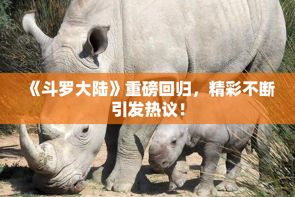 《斗罗大陆》重磅回归，精彩不断引发热议！