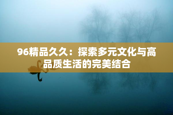 96精品久久：探索多元文化与高品质生活的完美结合