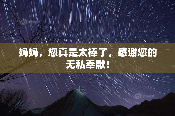 妈妈，您真是太棒了，感谢您的无私奉献！