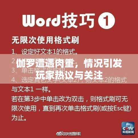 伽罗遭遇肉重，情况引发玩家热议与关注