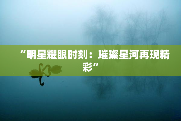“明星耀眼时刻：璀璨星河再现精彩”