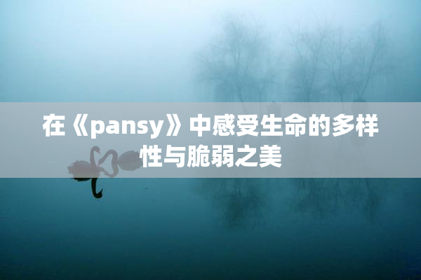 在《pansy》中感受生命的多样性与脆弱之美