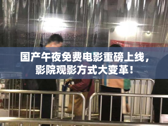 国产午夜免费电影重磅上线，影院观影方式大变革！