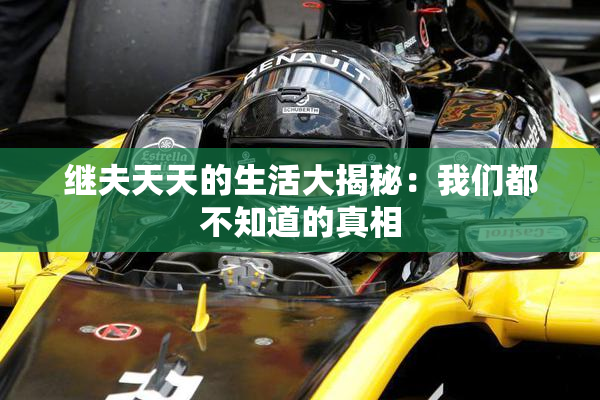 继夫天天的生活大揭秘：我们都不知道的真相