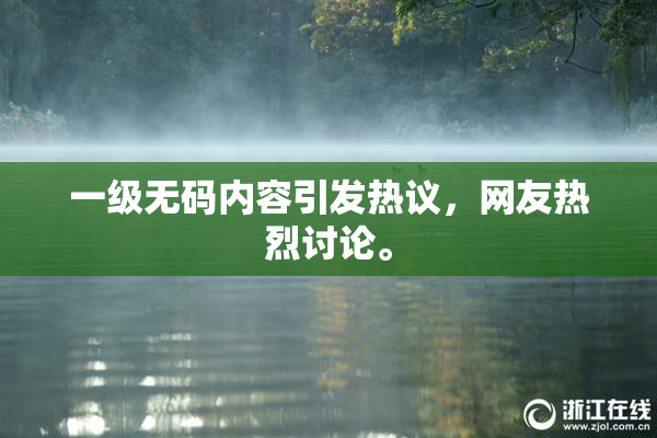 一级无码内容引发热议，网友热烈讨论。