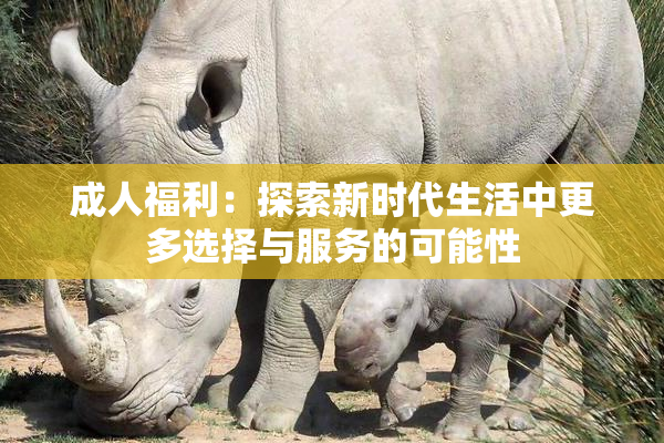 成人福利：探索新时代生活中更多选择与服务的可能性