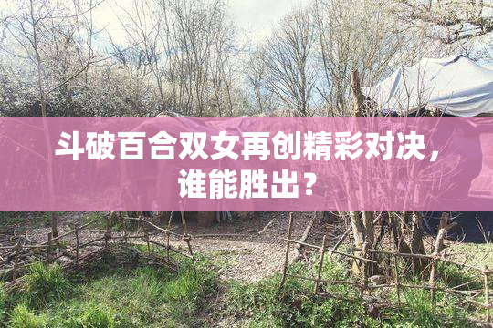 斗破百合双女再创精彩对决，谁能胜出？