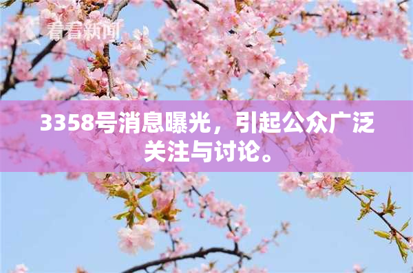 3358号消息曝光，引起公众广泛关注与讨论。