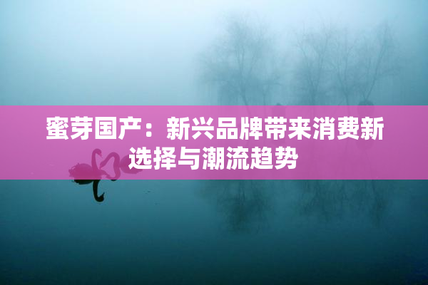 蜜芽国产：新兴品牌带来消费新选择与潮流趋势