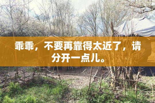乖乖，不要再靠得太近了，请分开一点儿。