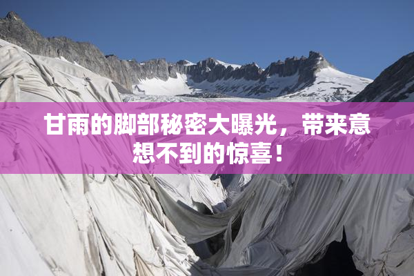甘雨的脚部秘密大曝光，带来意想不到的惊喜！