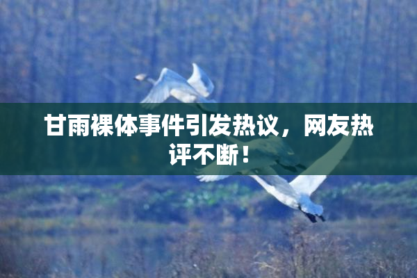 甘雨裸体事件引发热议，网友热评不断！