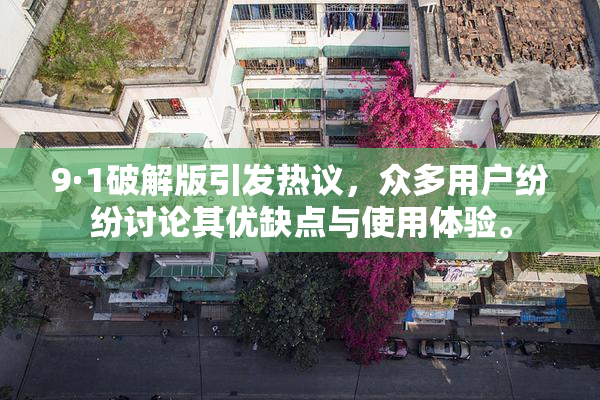 9·1破解版引发热议，众多用户纷纷讨论其优缺点与使用体验。