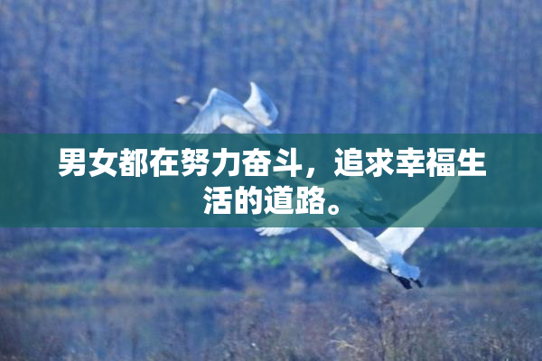 男女都在努力奋斗，追求幸福生活的道路。