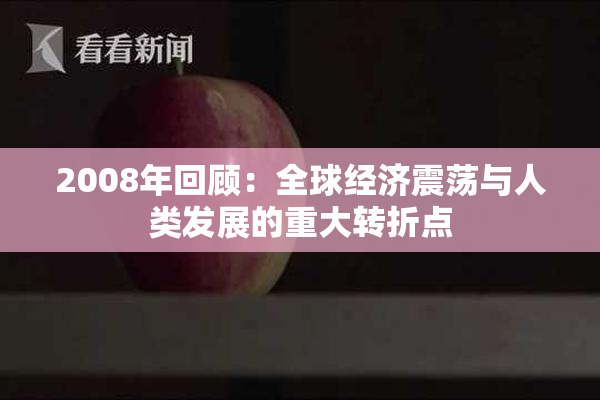 2008年回顾：全球经济震荡与人类发展的重大转折点