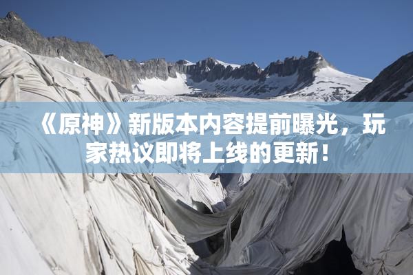 《原神》新版本内容提前曝光，玩家热议即将上线的更新！