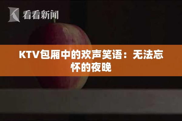 KTV包厢中的欢声笑语：无法忘怀的夜晚