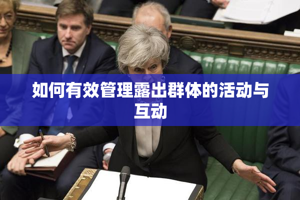 如何有效管理露出群体的活动与互动