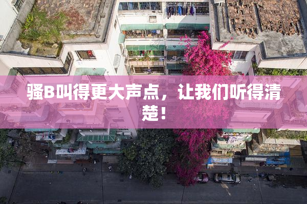 骚B叫得更大声点，让我们听得清楚！