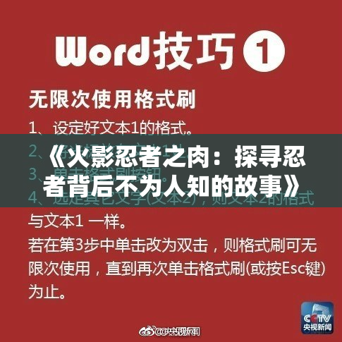 《火影忍者之肉：探寻忍者背后不为人知的故事》
