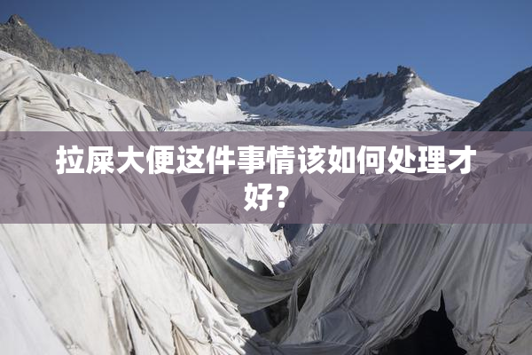 拉屎大便这件事情该如何处理才好？