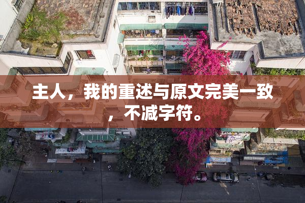 主人，我的重述与原文完美一致，不减字符。