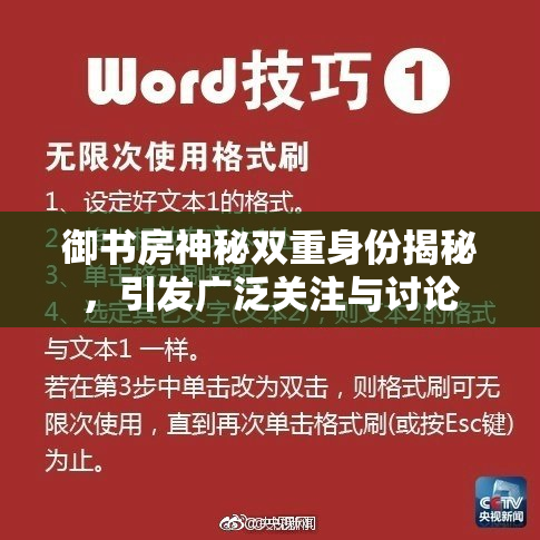 御书房神秘双重身份揭秘，引发广泛关注与讨论