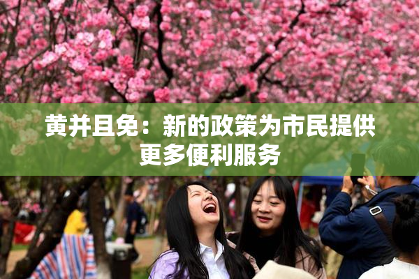黄并且免：新的政策为市民提供更多便利服务