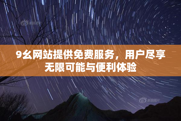 9幺网站提供免费服务，用户尽享无限可能与便利体验