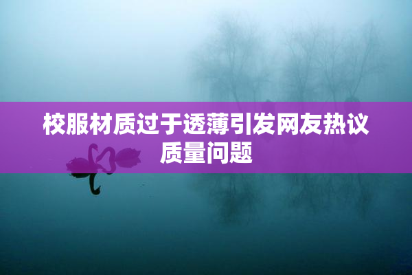 校服材质过于透薄引发网友热议质量问题