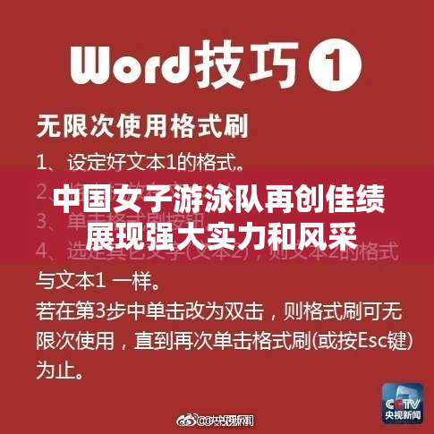 中国女子游泳队再创佳绩 展现强大实力和风采