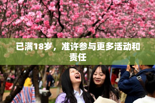 已满18岁，准许参与更多活动和责任