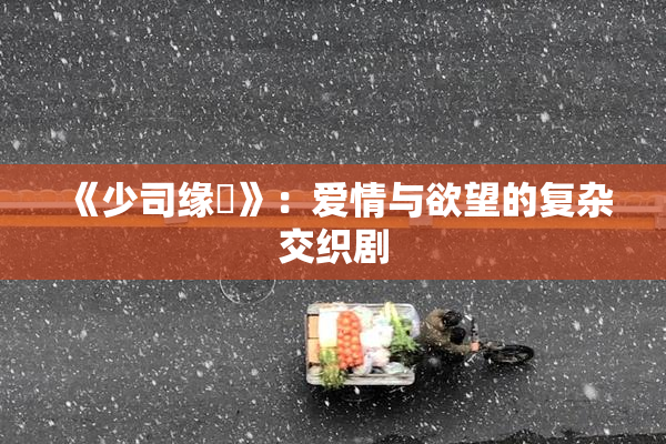 《少司缘婬》：爱情与欲望的复杂交织剧