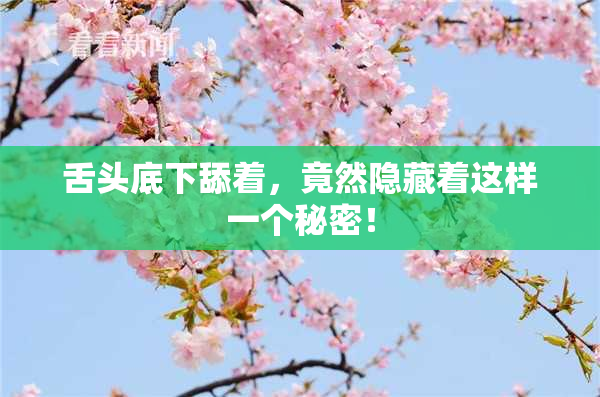 舌头底下舔着，竟然隐藏着这样一个秘密！