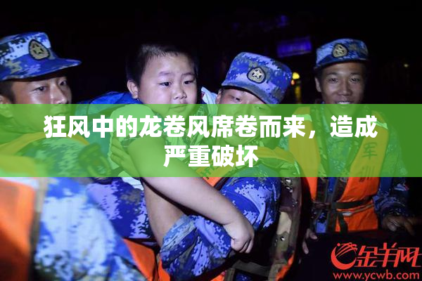 狂风中的龙卷风席卷而来，造成严重破坏