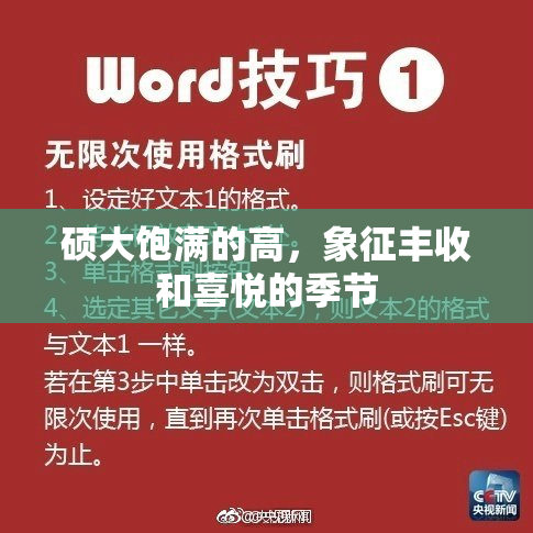 硕大饱满的高，象征丰收和喜悦的季节