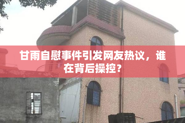 甘雨自慰事件引发网友热议，谁在背后操控？