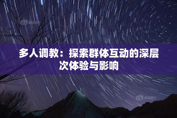 多人调教：探索群体互动的深层次体验与影响